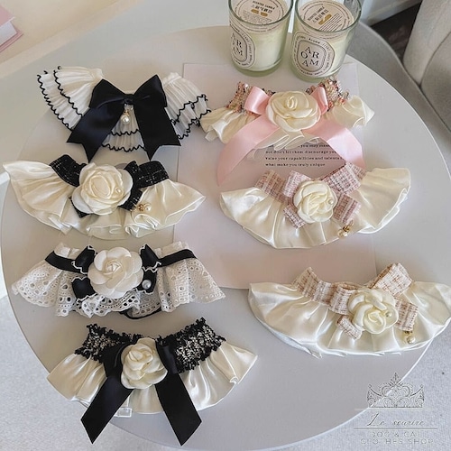 予約【№B06700】カメリア リボン チョーカー(全7種)