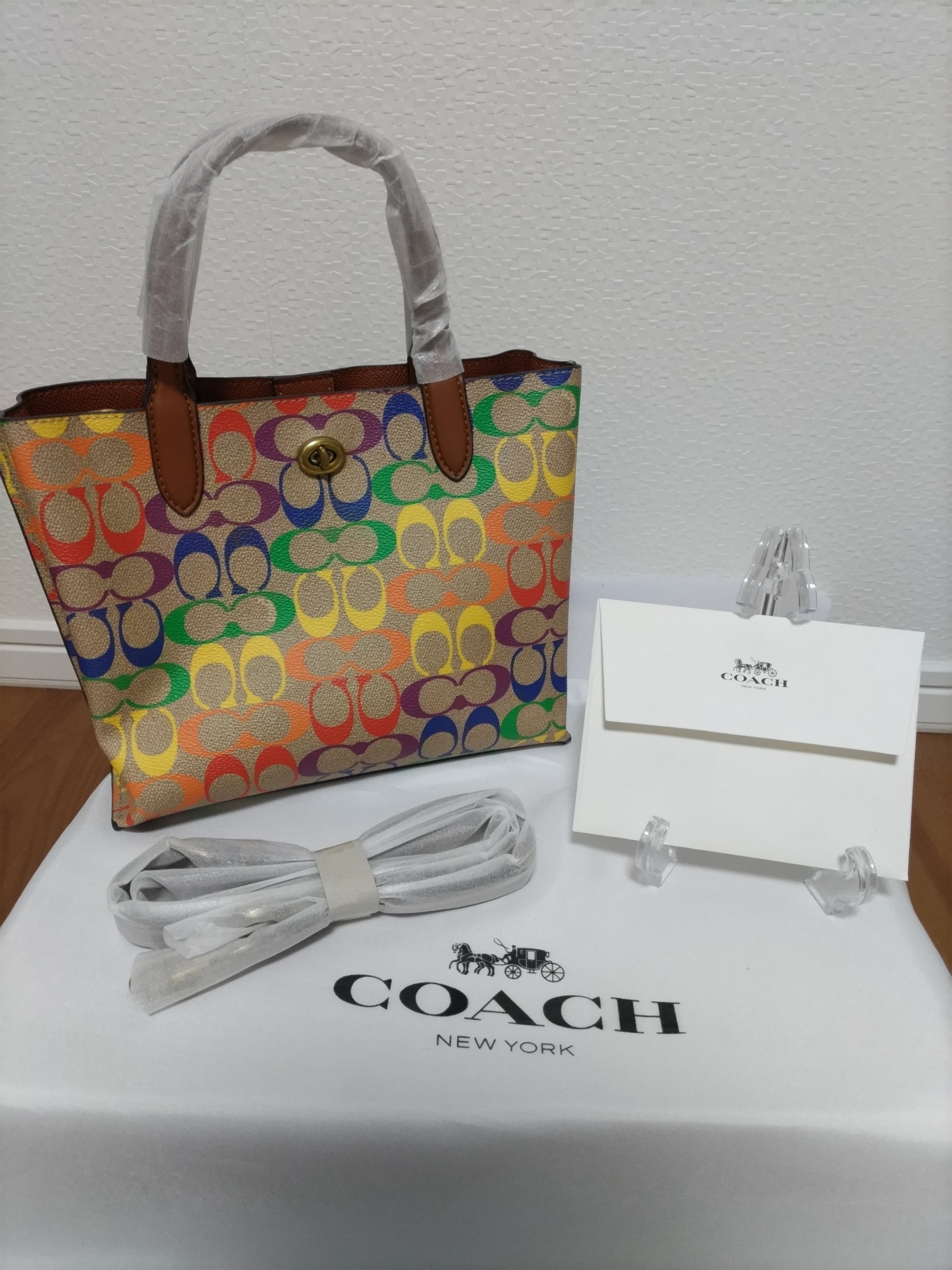 COACH コーチ レインボー シグネチャー ショルダーバッグ ハンドバッグ ...