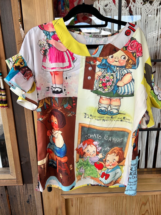 周年祭 フェイス柄フリルトップ