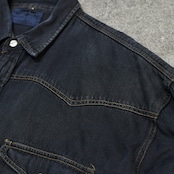 fade black denim western shirt