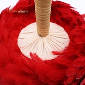 フラダンス ウリウリ マラカス 小物 レッド系 楽器 一体型 赤 黄 茶 羽根 ケース セット ケース付き 鮮やか 舞台 イベント ステージ 民族舞踏 ダンス小物 イエロー系 ブラウン系