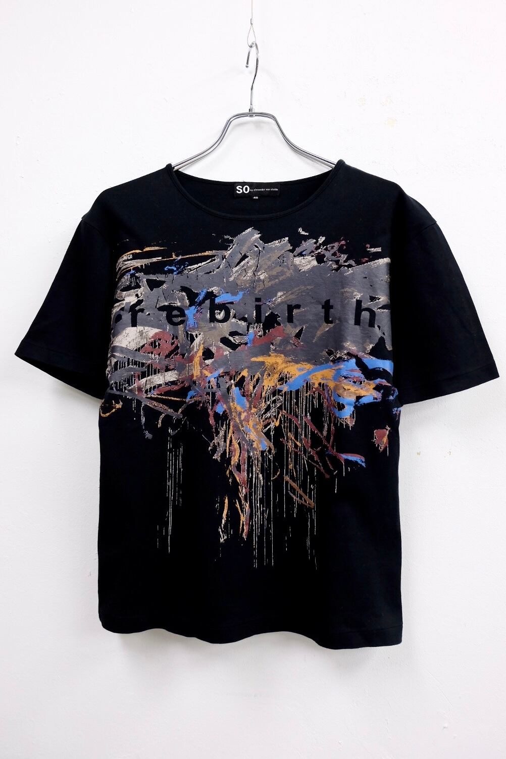 トップス SO by alexander van slobbe minimal knit SO by ALEXANDER VAN SLOBBE paint print design s/s tee | gamustore