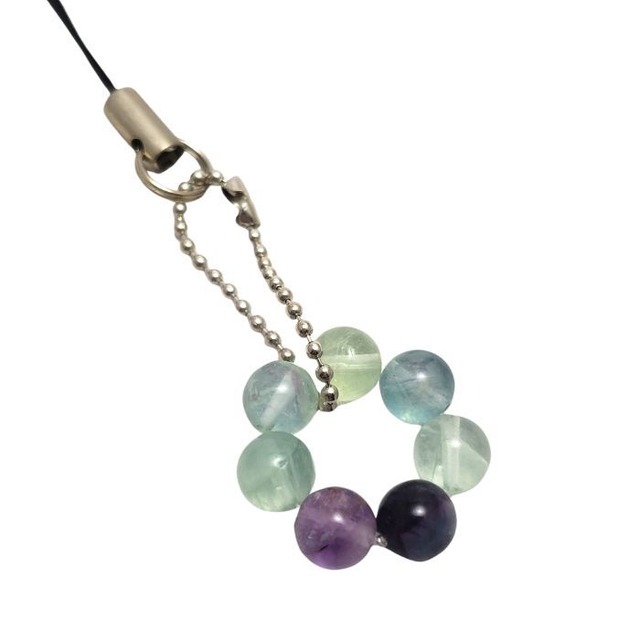 フローライト パワーストーン ストラップ 天然石 携帯ストラップ 蛍石 マルチ スマホ お守り  プレゼント ラッピング無料 メール便 送料無料 誕生日 アクセサリー