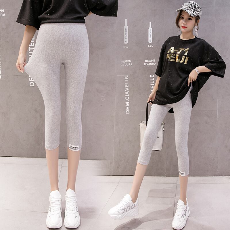 【新作】【送料無料】 マタニティウェア2020夏新バージョンの弾性糸フットラベル妊婦ベリーリフト7ポイントレギンス-アリババ エラスティック 伸縮 サマー 夏物 expec214770446499