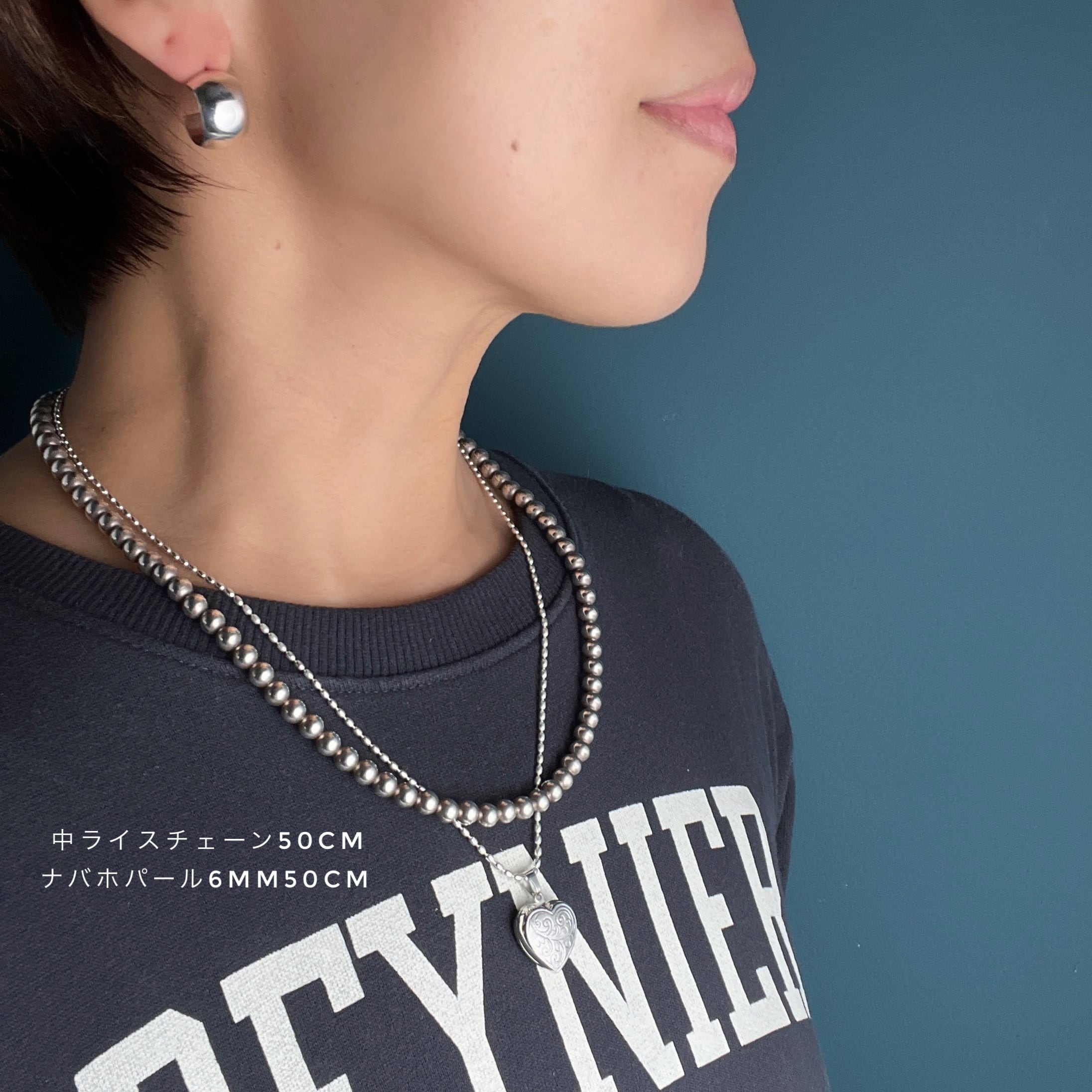 残りわずか】ハート 両面彫り ロケット ペンダント M size （チェーン