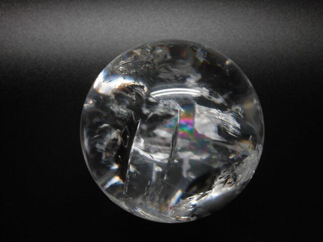 【送料無料】【高品質】80mm ブラジル産天然レインボー水晶玉 no.4