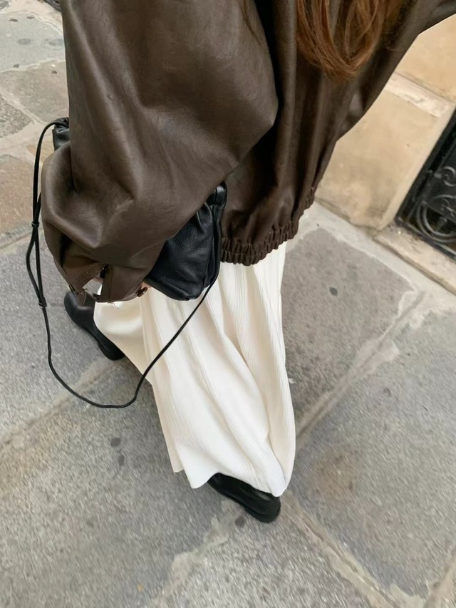 (OUNCE) jacquared shirring skirt