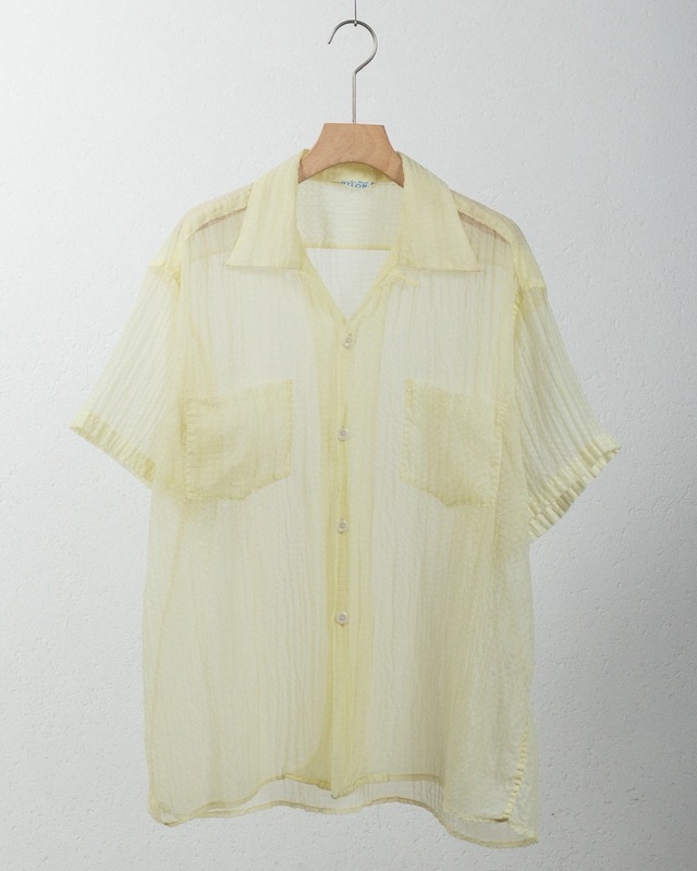 vintage open collar seersucker shirt