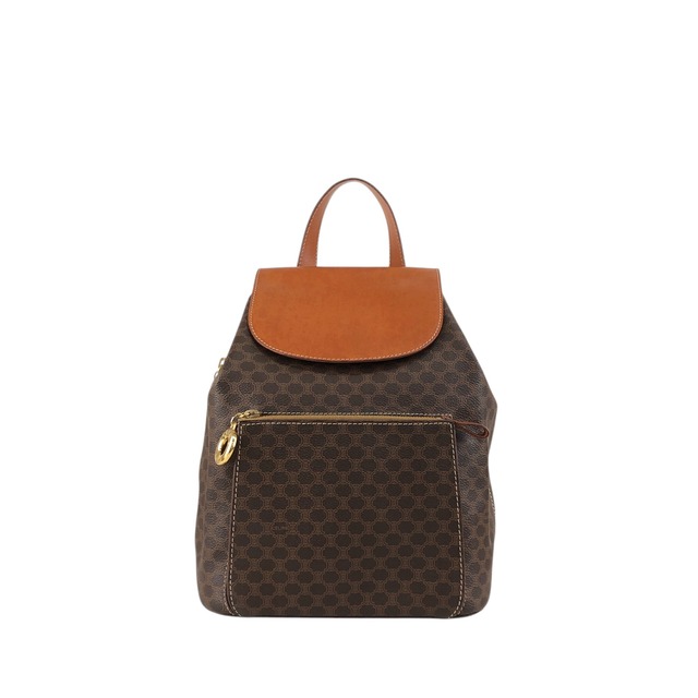 CELINE セリーヌ バックパック ブラウン マカダム PVC フラップ vintage ヴィンテージ オールド mesz66