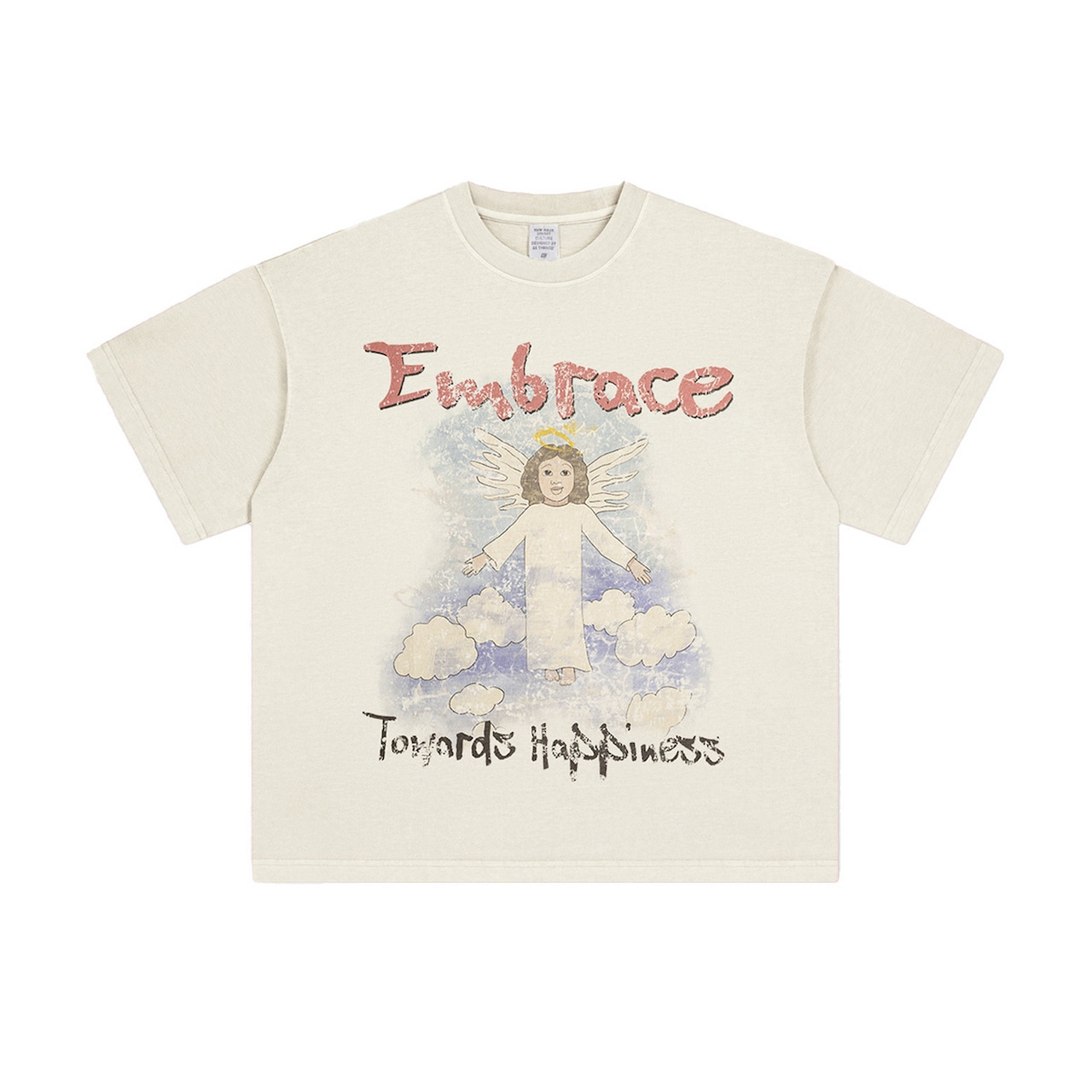 VINTAGE ストリート 天使プリント Tシャツ T1608