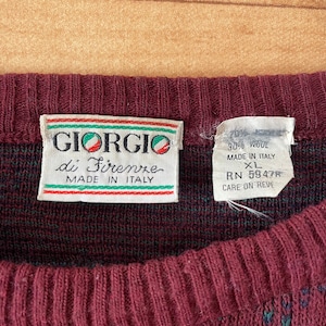 【Giorgio Di Firenze】イタリア製 ニット セーター 総柄 クルーネック X-Large MADE IN ITALY EU古着 ヨーロッパ古着