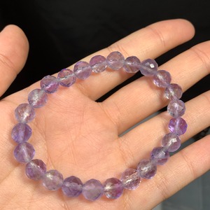 b156 1点のみ ブルーパープルカットフローライトブレスレット