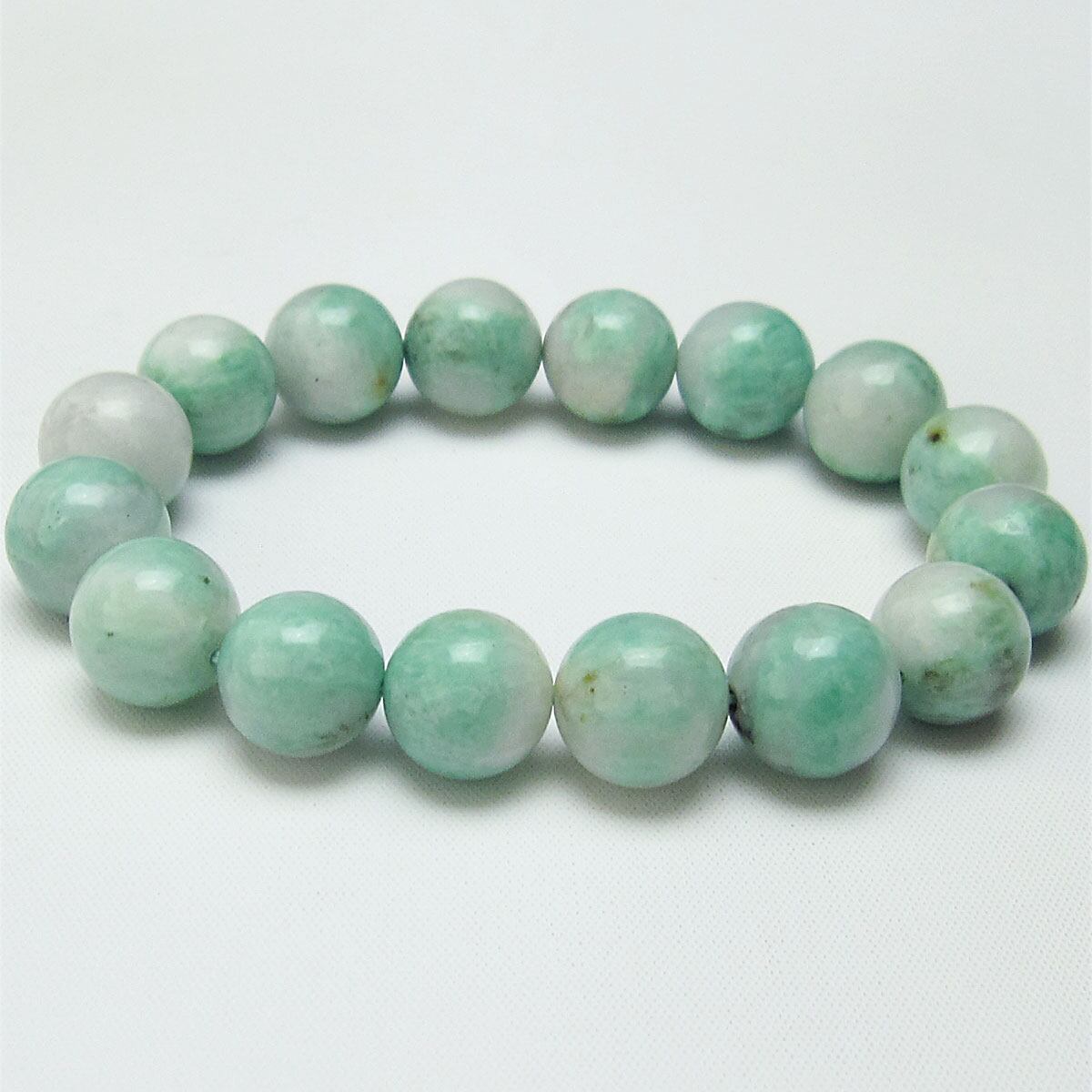 エメラルド ブレスレット 14mm Emerald Bracelet 緑玉 翠玉 一点物 111-22748