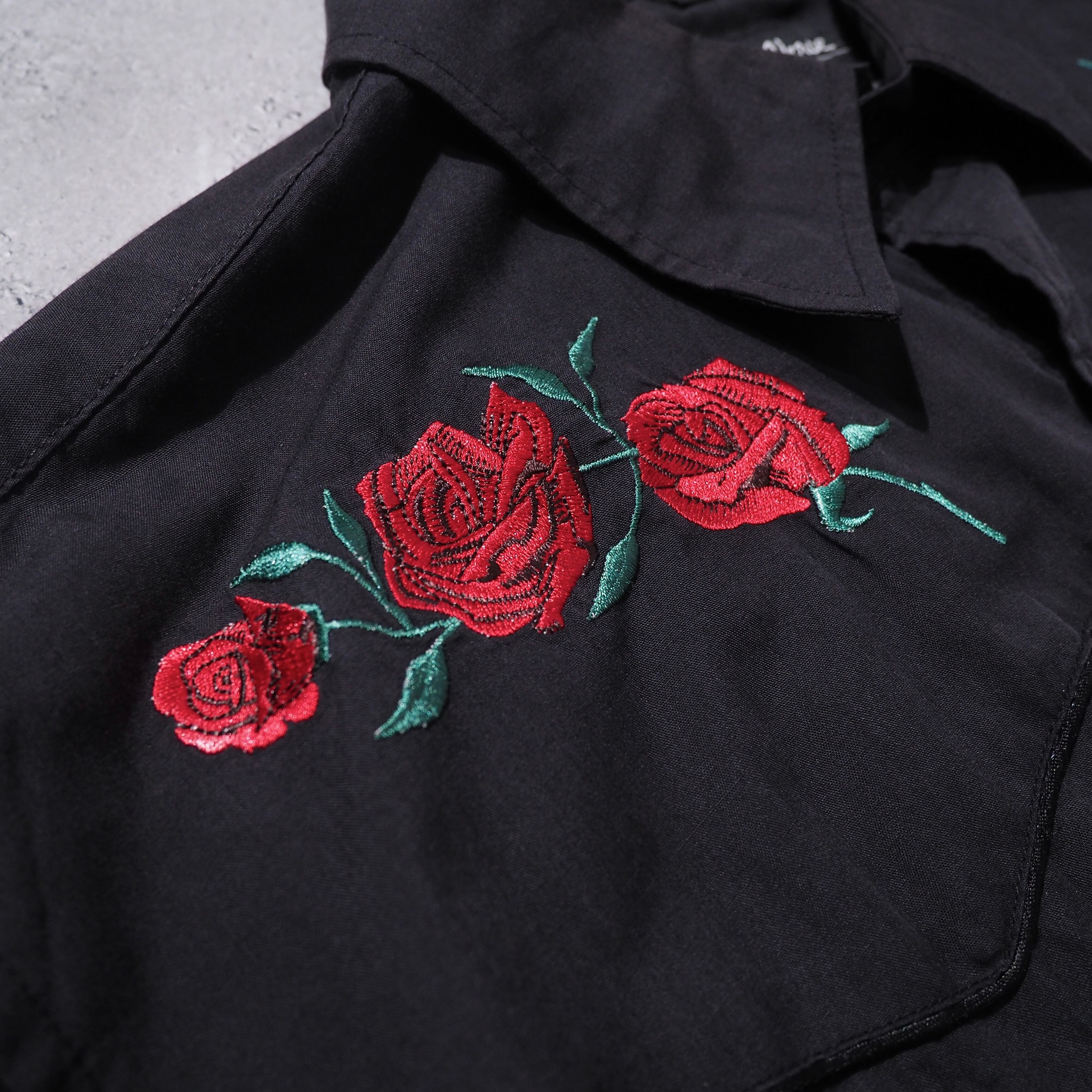 1990s Beautiful Flower embroidery vintage loose Western shirt