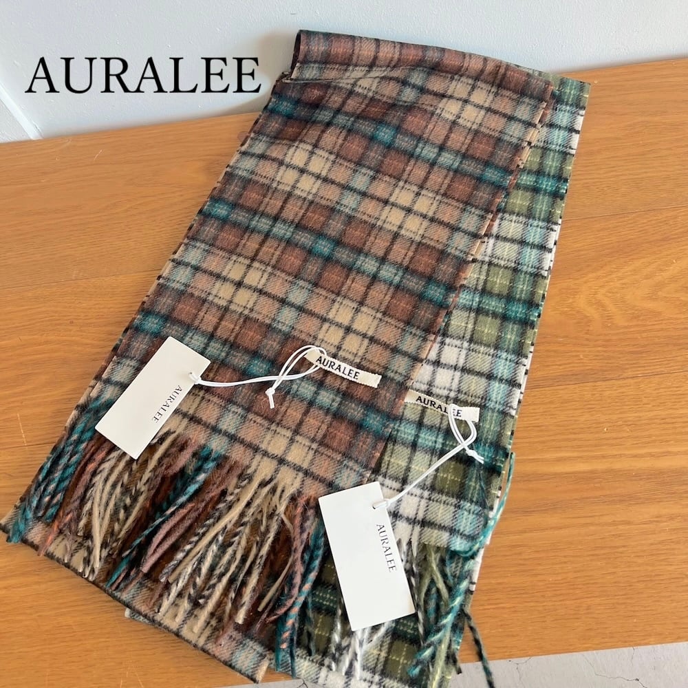 AURALEE/オーラリー・CASHMERE CHECK LONG STOLE | a flat shop
