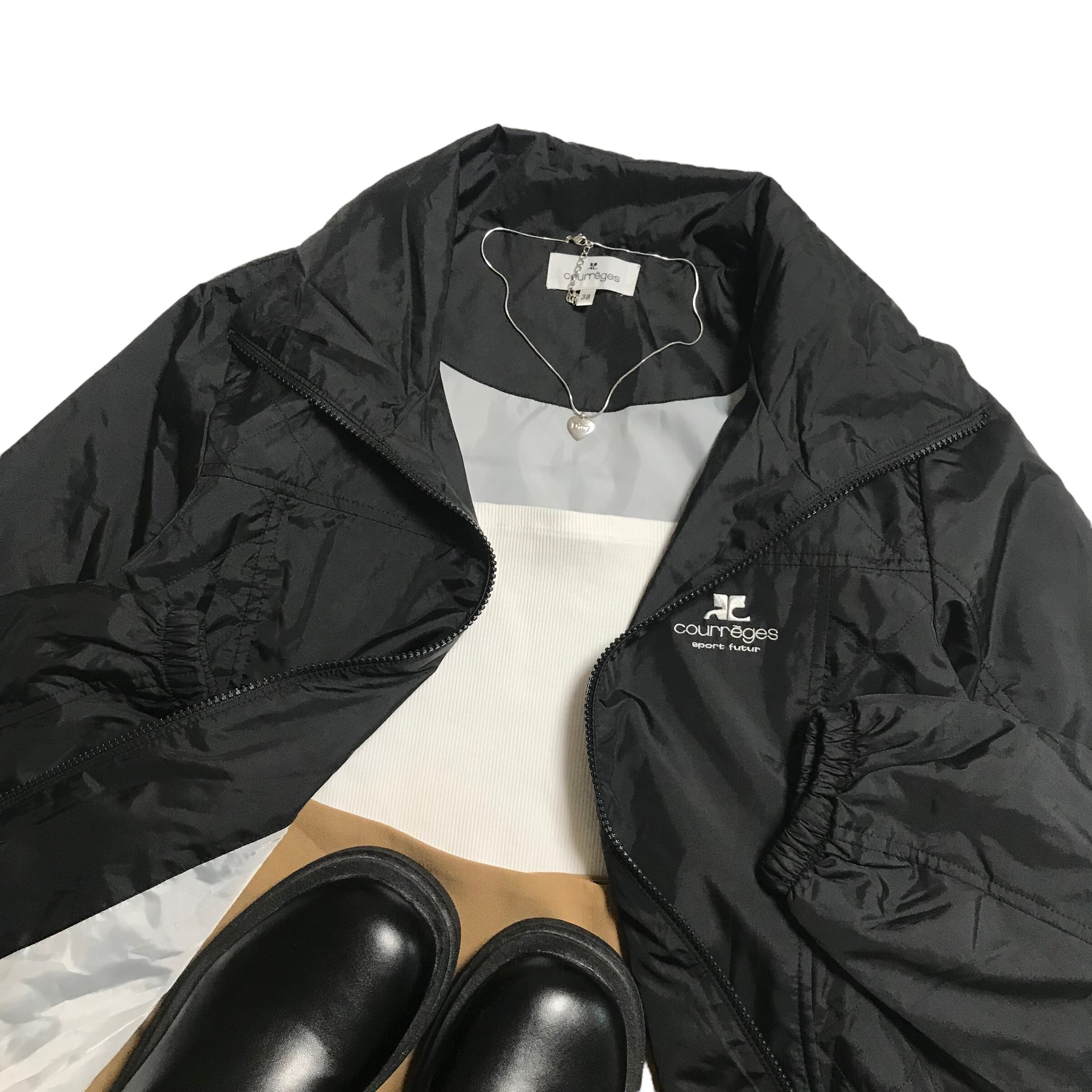 courreges.sport futur/ハイネック、半袖ニット、38