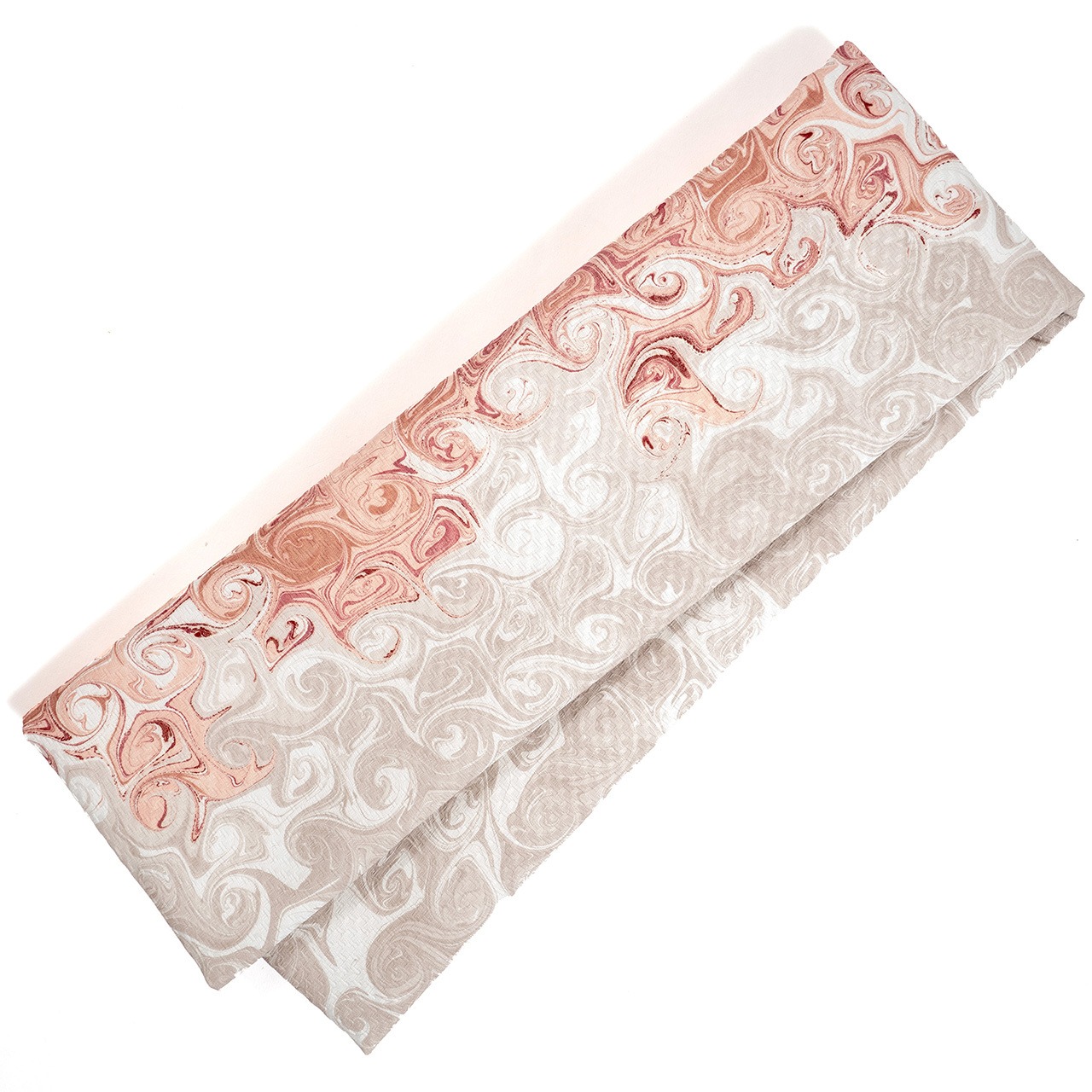 ❤︎リバーシブル半巾帯 　ハート墨流し [ 遠州鼠 × 浅蘇芳 ]