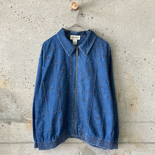 Switching denim blouson