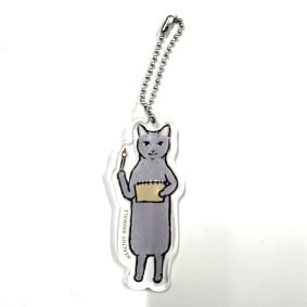 豆猫HOLDCATキーホルダー No.10 ロシアンブルー〜特製豆猫トレカ付き ロシアンブルー 猫 キーホルダー ねこ キーリング 猫 子猫 – 犬・猫