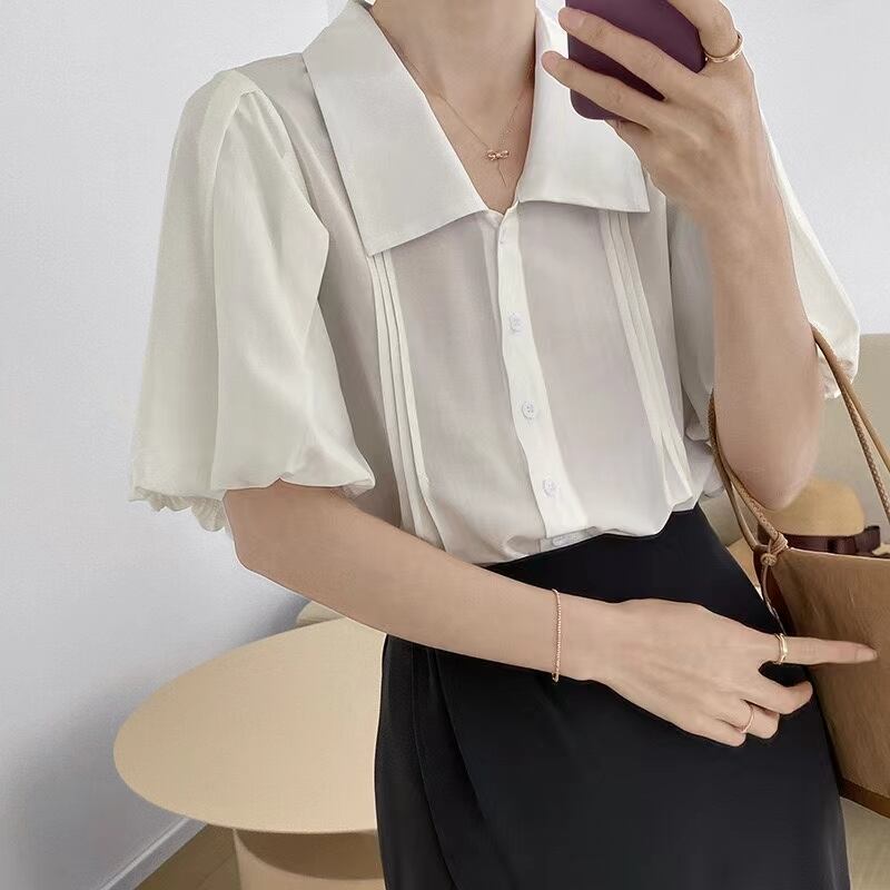 パフスリーブ半袖ブラウス　AJ2205-719