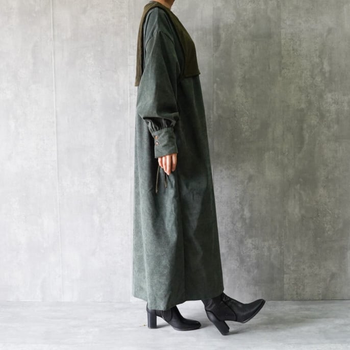 ETRE オリーブグリーン ロングワンピース オリーブグリーン 長袖 ロングワンピース - メルカリ