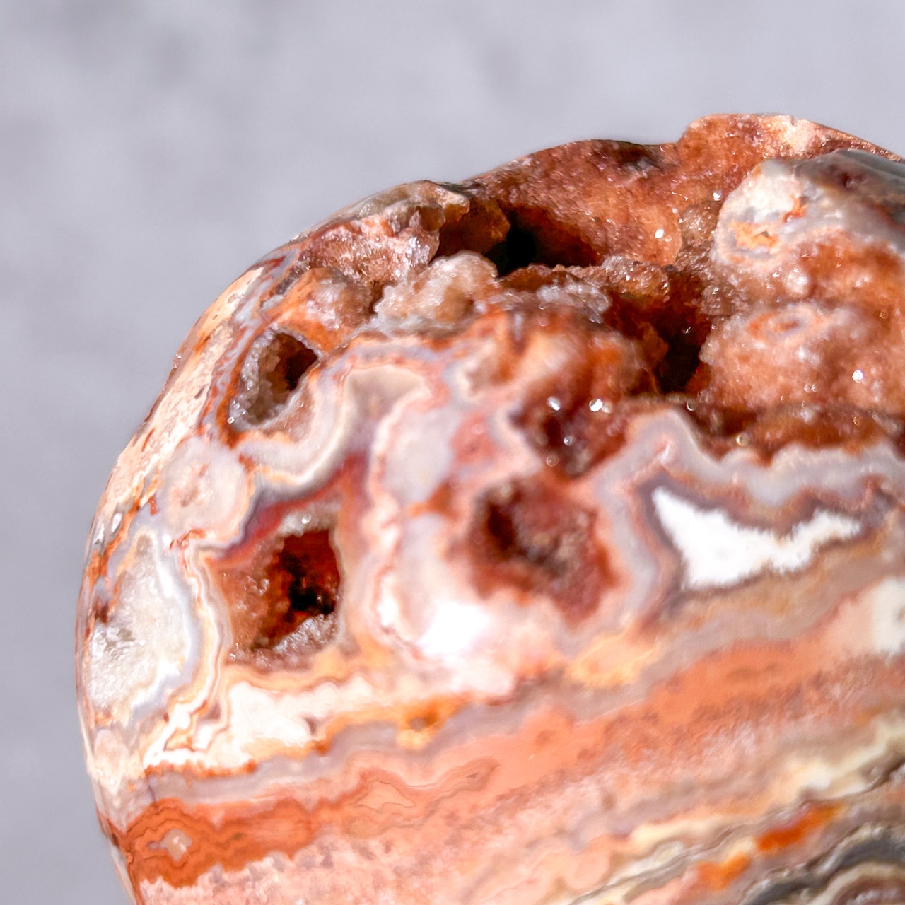 ピンククレイジーレースアゲートドゥルージー スフィア * Crazy Race * 天然石