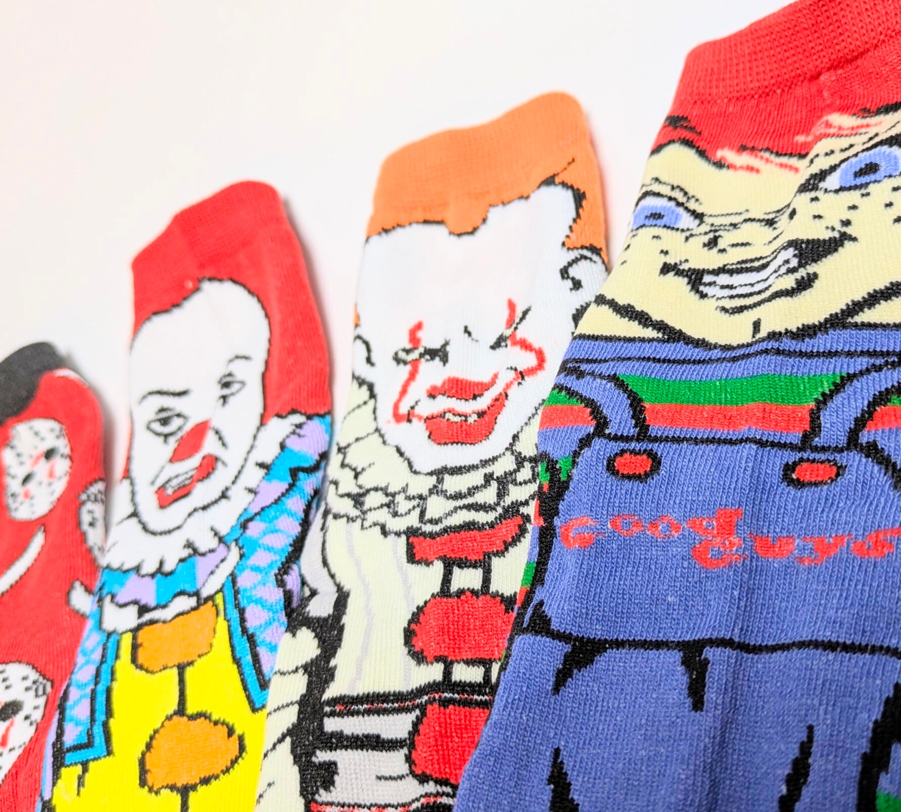 【 crew socks / クルーソックス 】【E】『 HORROR MOVIE Character Socks 5P SET 』ホラー映画キャラソックス5足セット 〚アメリカン雑貨 アメトイ〛