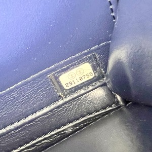 CHANEL シャネル ココマーク CC キャビアスキン ショルダーバッグ 青 A-14235