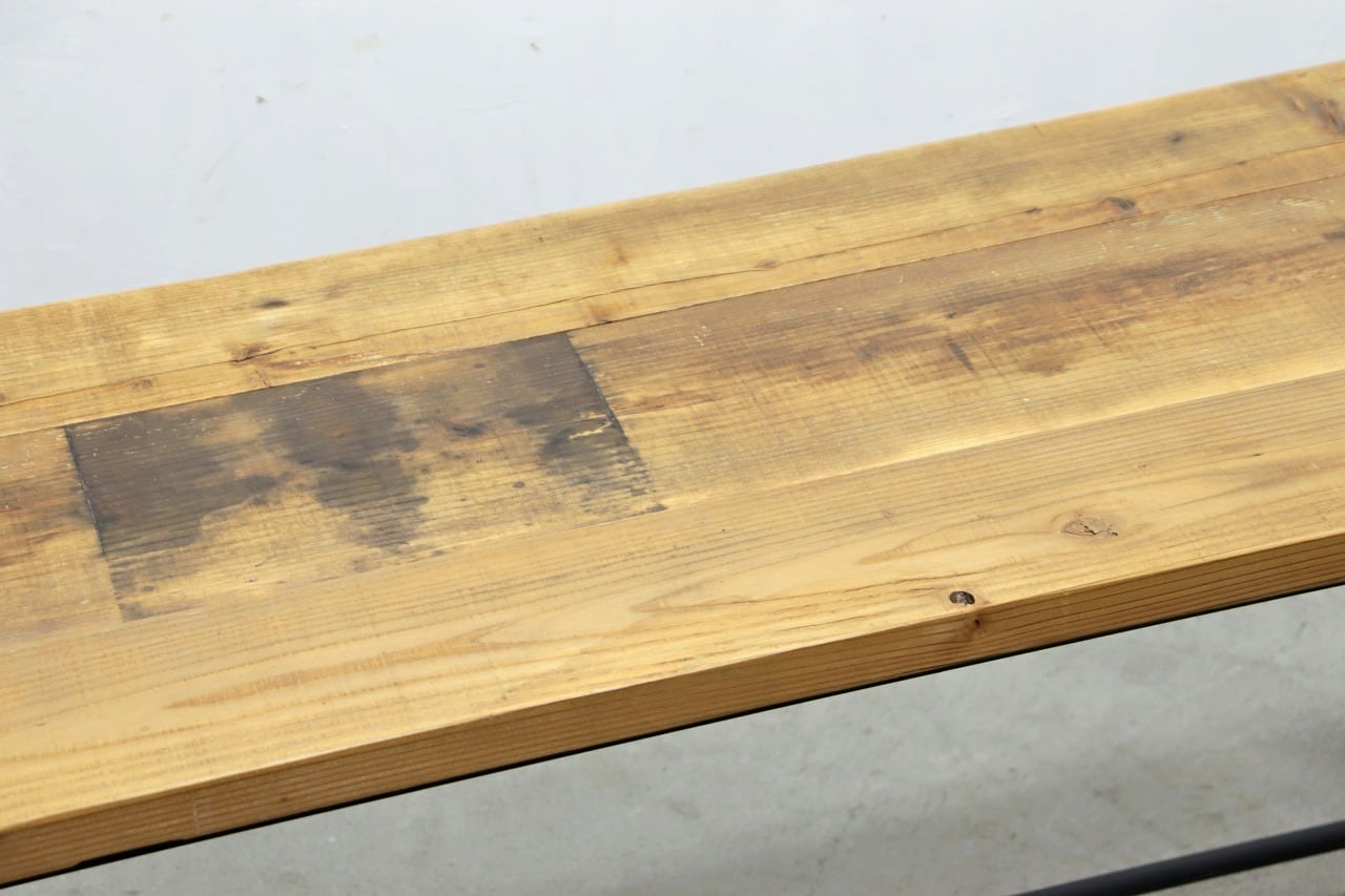 無垢材 コンソール デスク テーブル 長机 カウンター 展示台 アイアン