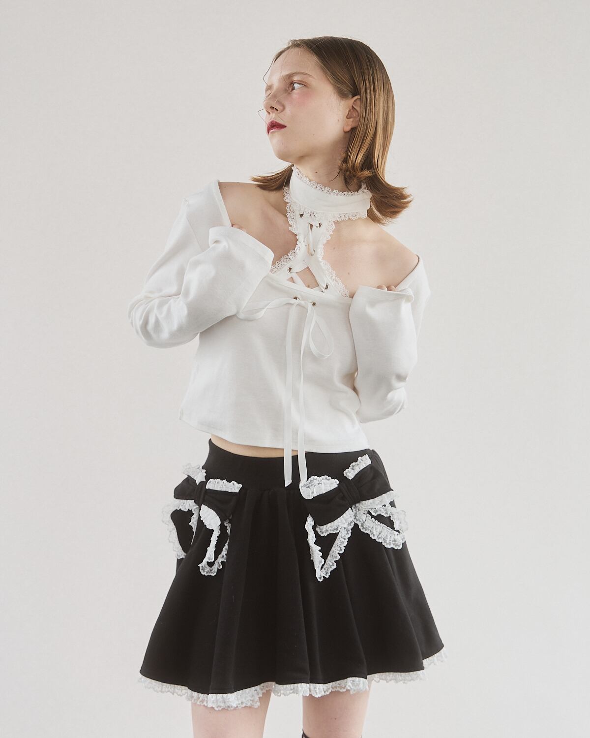 フロントレースアップニットトップス | lilLilly official webstore フロントレースアップニットトップス | lilLilly official webstore