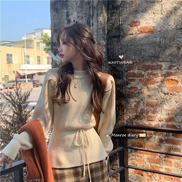 ホワイトセーター レディーススタイルニットトップス オータムウィンタールーズジャケット 秋物 冬物 モンロー89912576993
