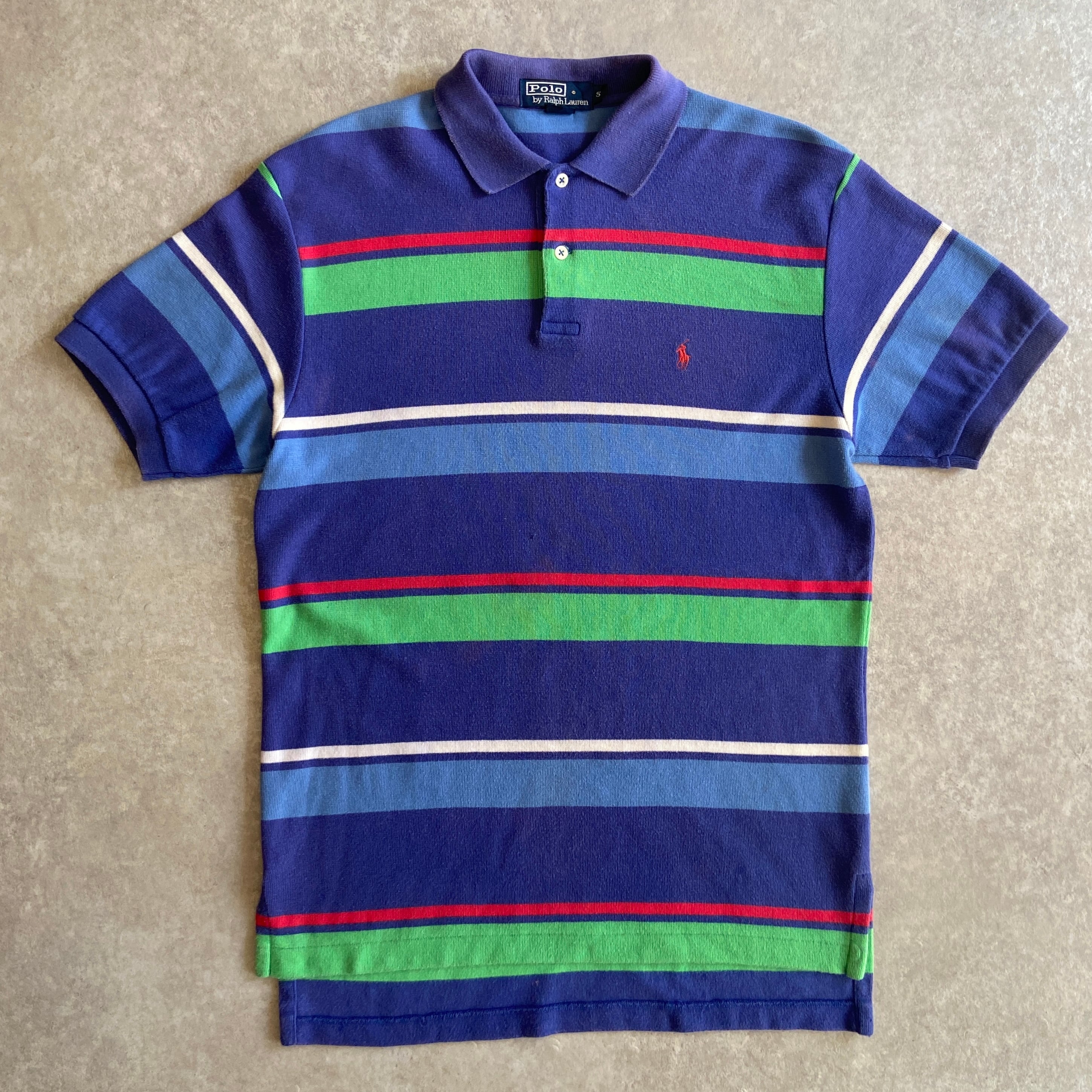 1990s Polo Ralph Lauren ボーダー Polo Shirt S G936