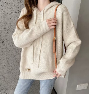 トップス セーター プルオーバー パーカー フーディー レギュラー丈 長袖 レギュラー袖 フード付き アクリル ポリアクリロニトリル 可愛い シンプル カジュアル お洒落 こなれ感 ラフ ルーズ とろみ感 無地 秋 冬 誕生日 クリスマス バレンタイン 10代 20代 30代 女性用 ママ 通勤 学生 通学 デート 公園デビュー 女子会 お泊まり 休日 アウトドア イベント 旅行 ショッピング オールマッチ 普段使い 楽ちん 暖かい モテ ギフト インスタ映え ワンサイズ 赤 グレー ベージュ ネイビー