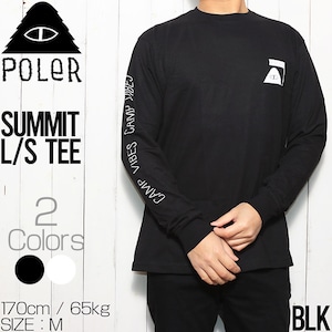 ロンT ロングスリーブTEE 長袖Tシャツ POLeR ポーラー SUMMIT L/S TEE 214APM2201BLKL