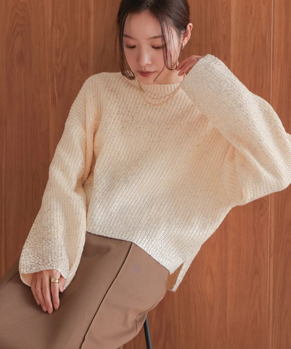 foil print knit pullover select by Bab【5441022】