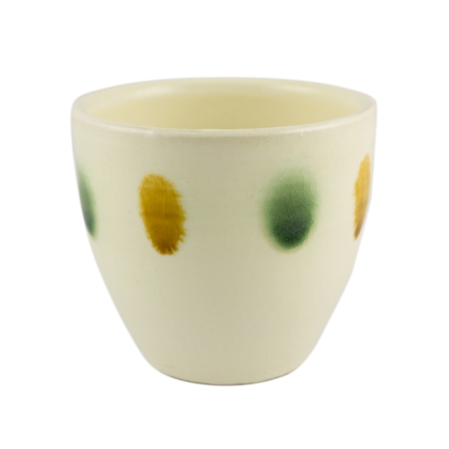 出西窯 湯呑 三彩