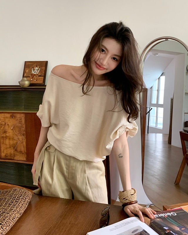 ワイドスリーブミディトップス　S25460