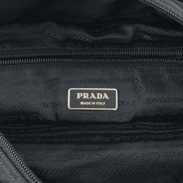 PRADA プラダ ハンドバッグ ブラック トライアングルロゴ ナイロン フロントポケット 2way バックル vintage ヴィンテージ オールド kuap33