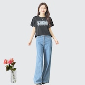TRUBE キラキラPARISロゴデザインTシャツ【M~L】ブラック