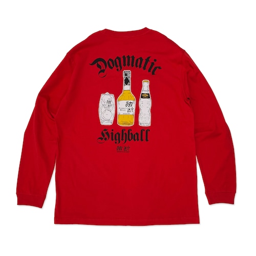 【 DG114 】Dogmatic Highball  LONG SLEEVE T-SHIRT red