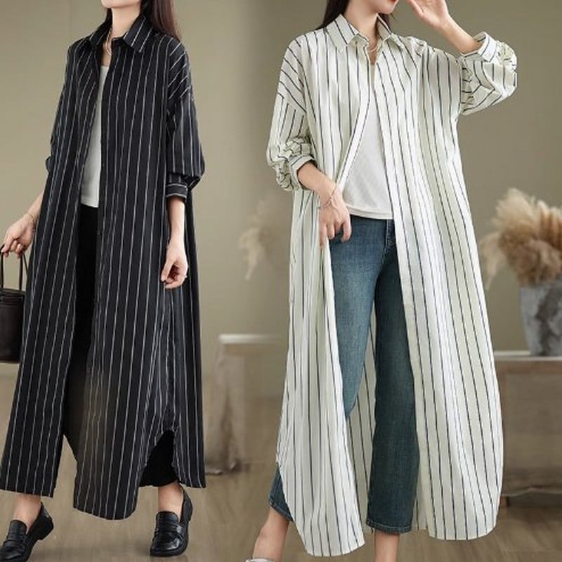 ストライプロングワンピース（2色）10783 | さらり＊ふわり