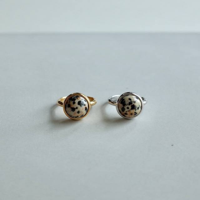 Round Stone Ring (Dalmatian) [WM-RG040]