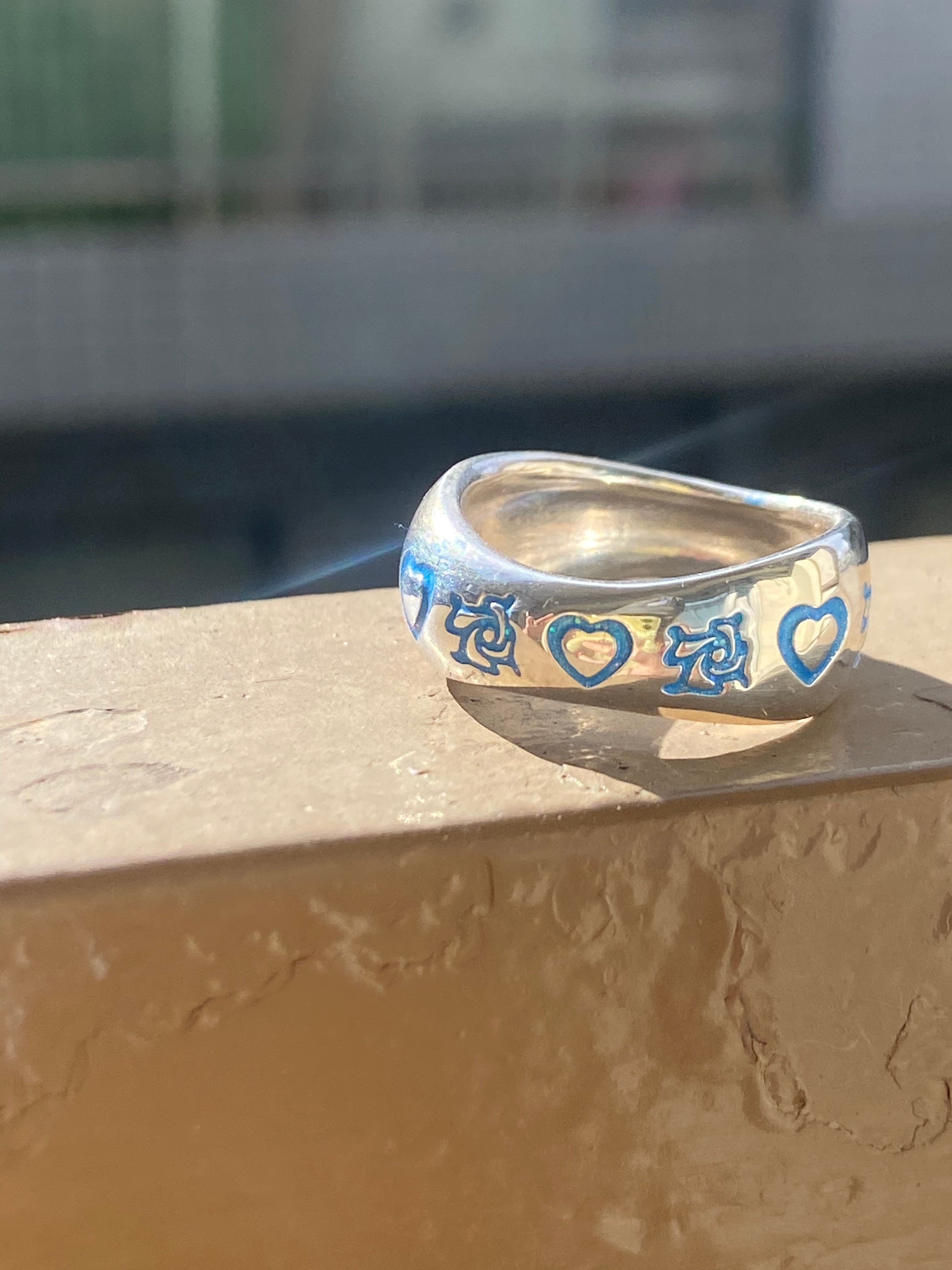 リルぷりっ　笹原　名月　クラシカルハートティアラ　シルバー　PR088 薔薇とハートのRING Blue SILVER925 #LJ19008R | LANIE