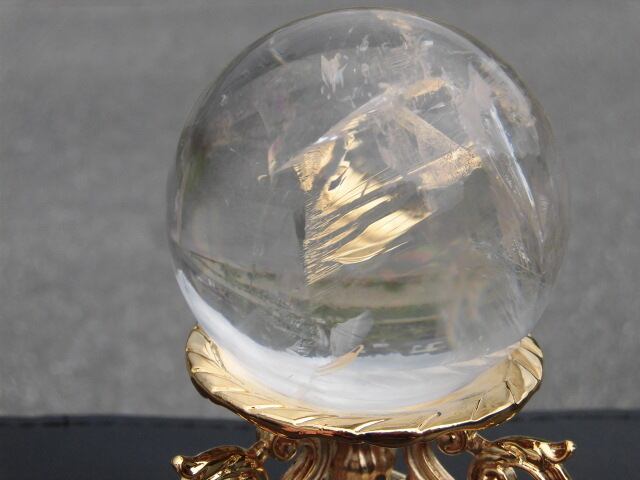 【送料無料】【高品質】69mm ブラジル産天然レインボー水晶玉 no.3