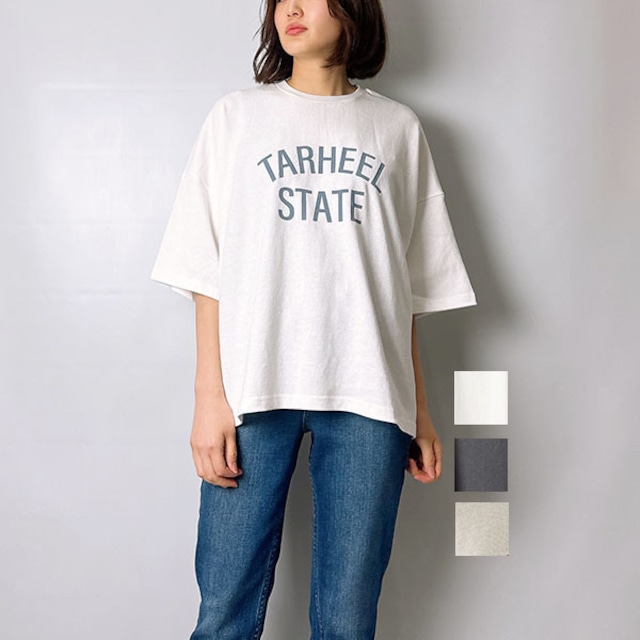 MICA&DEAL マイカアンドディール "TARHELL STATE"ロゴピグメントバイオサイドスリットT-shirt  0124209081  2024春夏新作[送料無料]