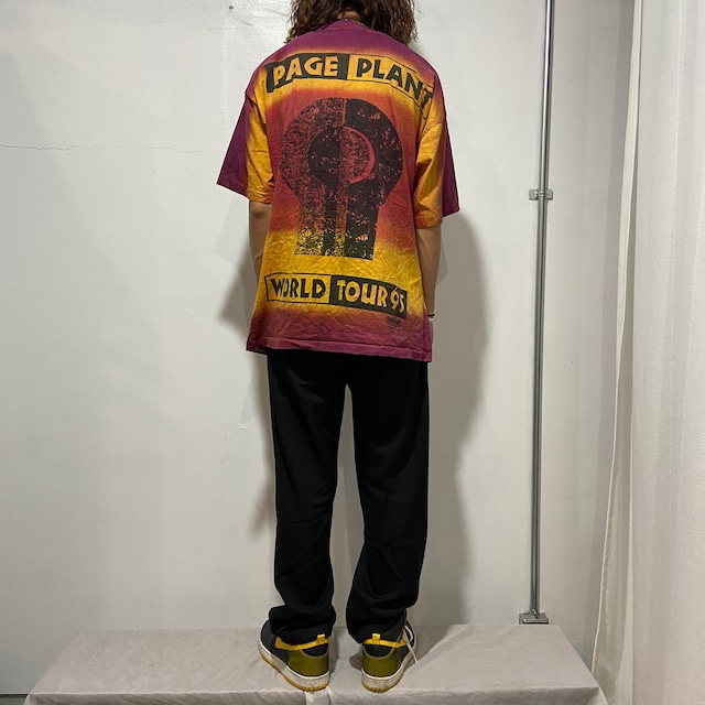 『送料無料』90s 95年ジミーペイジロバートプランツ　ワールドツアーTシャツ　タイダイ