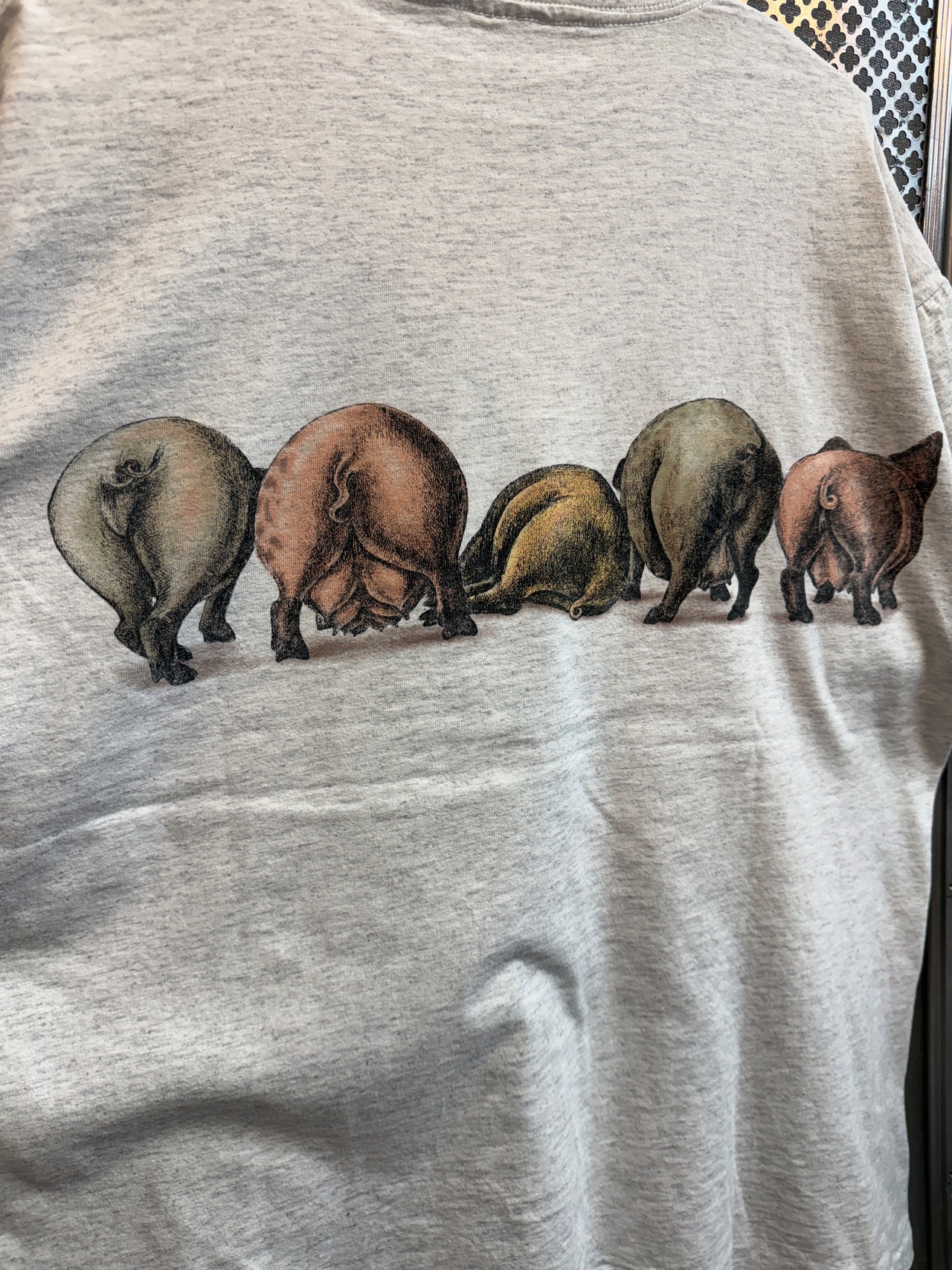 90s PIGS GRAPHIC PRINTS OF TAILS / ONEITA (タグ欠損) made in usa・画像6