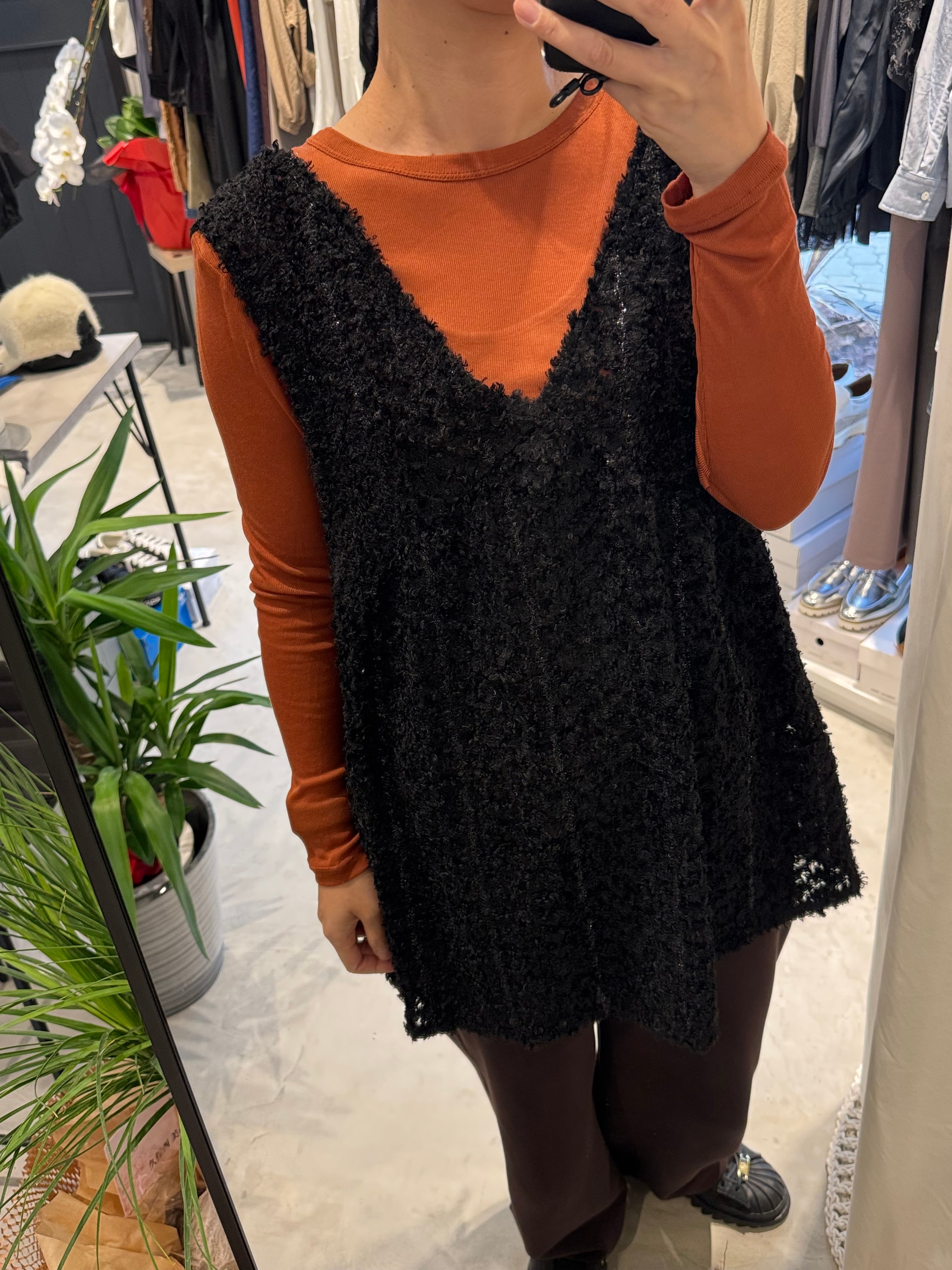 【SELECT】リング刺繍レース2wayベスト 15-0707