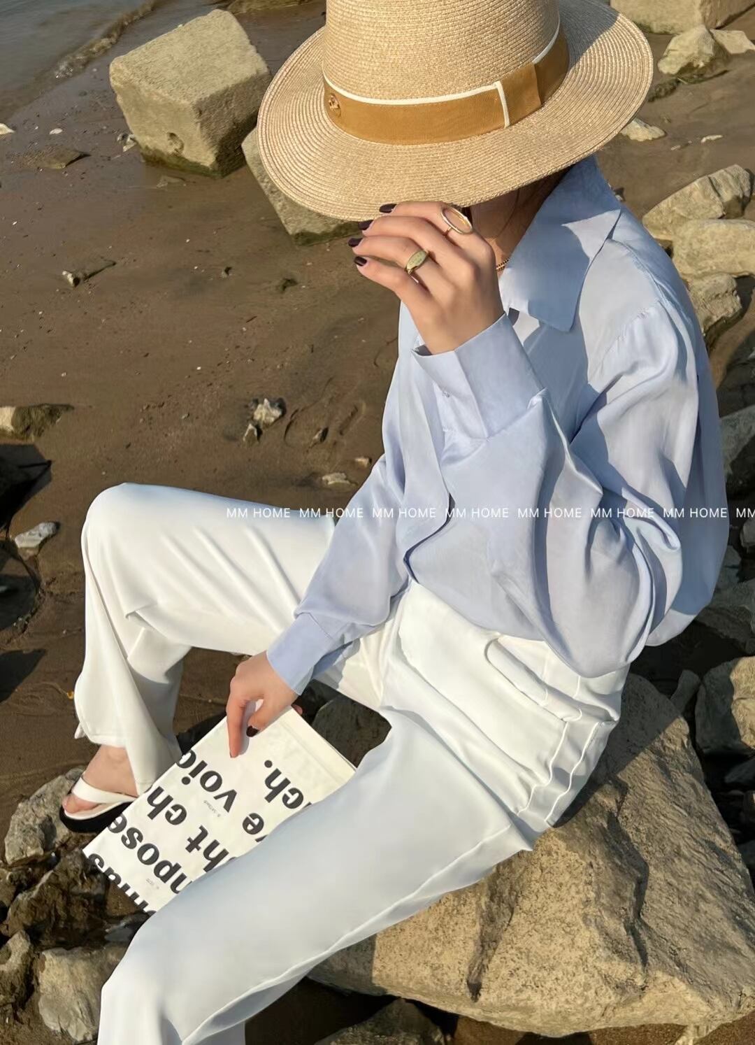 オープンカラーブラウス　AJ42441-906