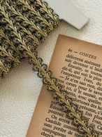 フランスVintage ブレード シンプルブレード 10mm ブラック×ゴールド カルトナージュ デコレーション材 100cm